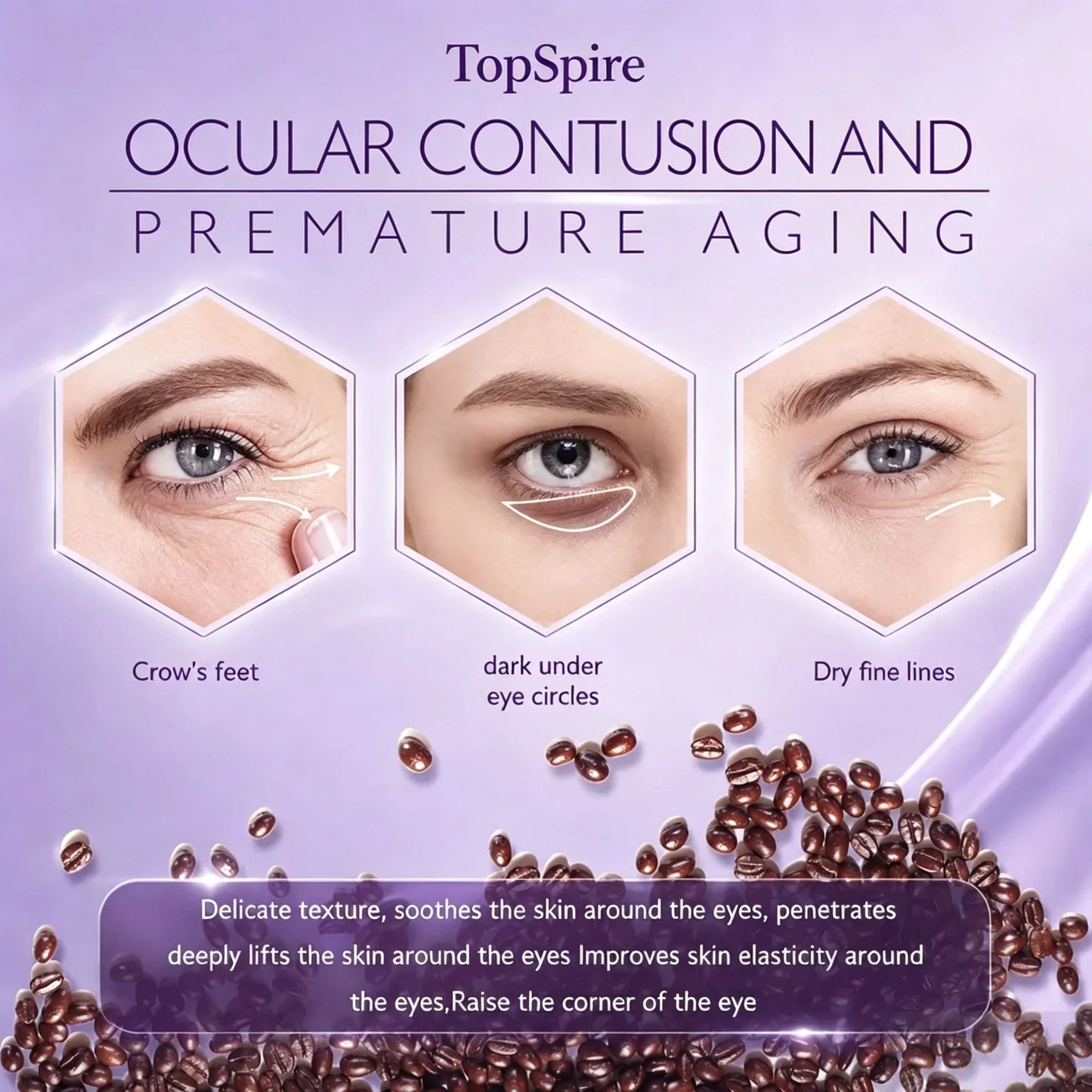 TopSpire 60 Second Effects Tinted Firming Gel - Under Eye Cream For Puffiness And Bags Under Eyes
