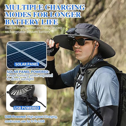 🔥Unisex Solar Fan Sun Hat –Maiakoo® | UPF 50+ | Dual Power | Ultralight 🧢