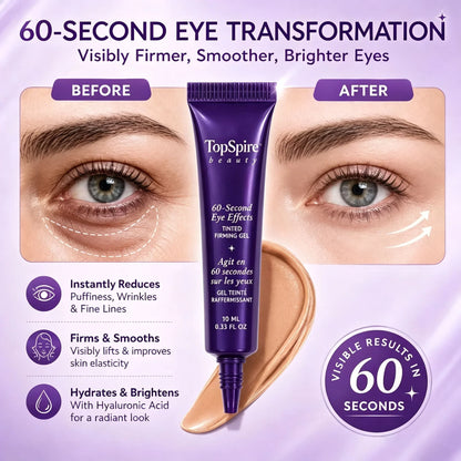 TopSpire 60 Second Effects Tinted Firming Gel - Under Eye Cream For Puffiness And Bags Under Eyes