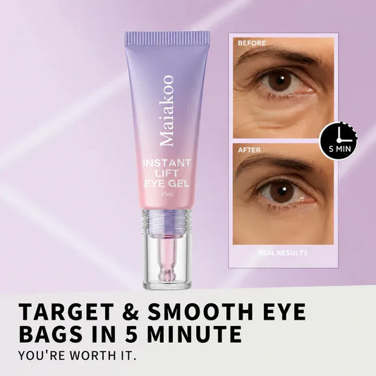 Maiakoo Instant Lift Eye Gel - For the look of Puffiness & Bags, Wrinkles, Fine Lines and Dark Circles, Anti Aging Skin Care for Men & Women with Collagen Targeting Biotech Under Eye Brightener