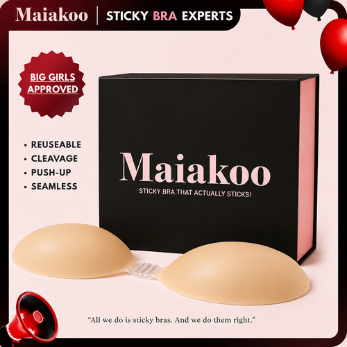 💥Maiakoo® Strapless Bra Push Up Sticky Bra, Adhesive Push Up Bra, Cleavage Bra