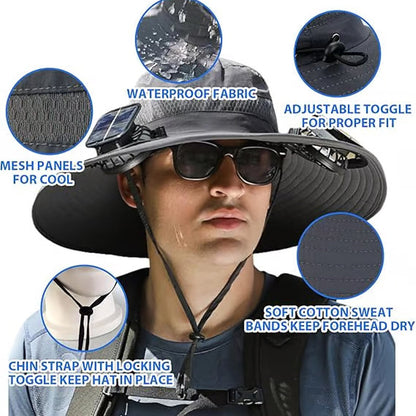🔥Unisex Solar Fan Sun Hat –Maiakoo® | UPF 50+ | Dual Power | Ultralight 🧢