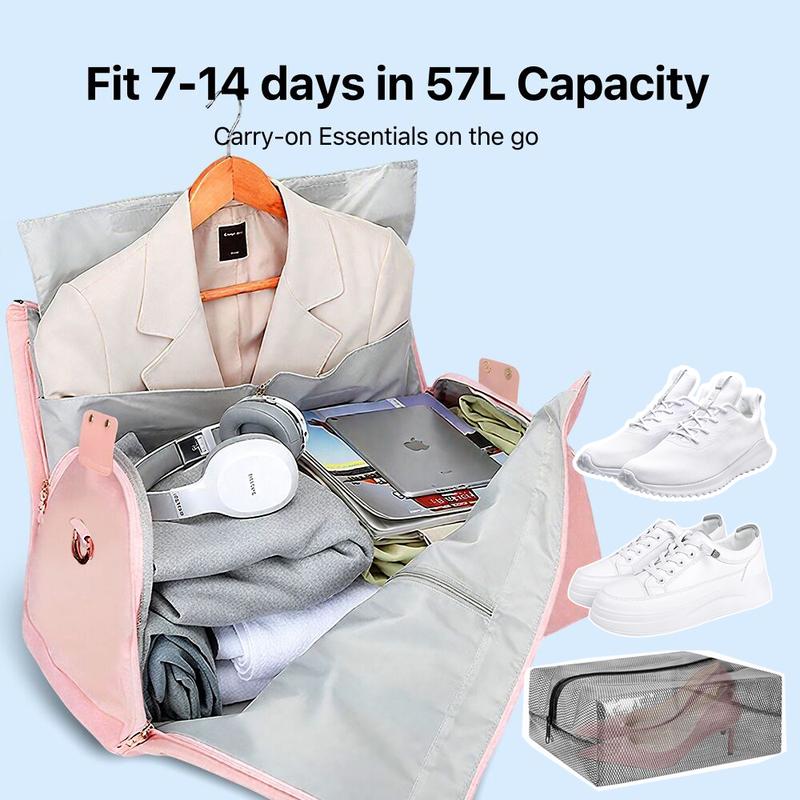 TopSpire Travel Duffle Bag with Garment & Shoe Compartment, Waterproof & Breathable, 57L Capacity