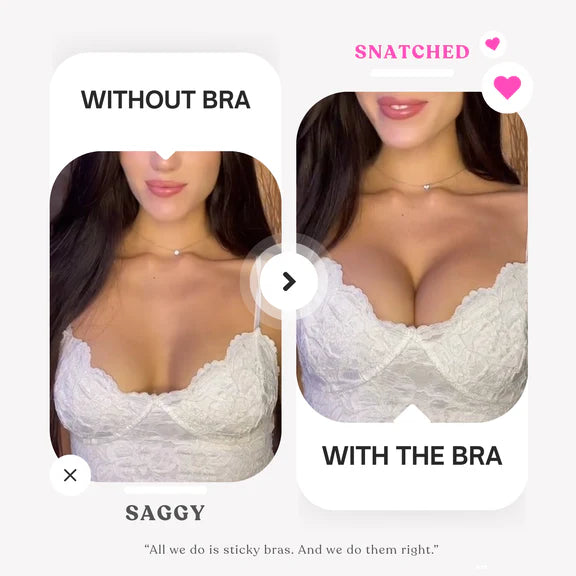 💥Maiakoo® Strapless Bra Push Up Sticky Bra, Adhesive Push Up Bra, Cleavage Bra