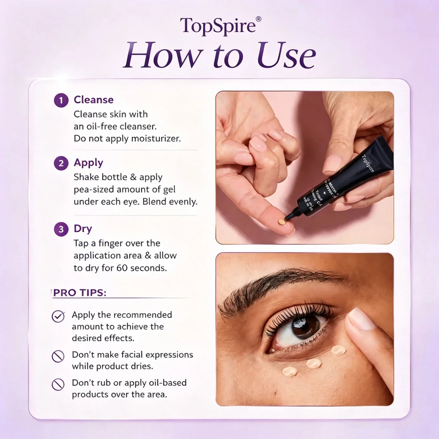 TopSpire 60 Second Effects Tinted Firming Gel - Under Eye Cream For Puffiness And Bags Under Eyes