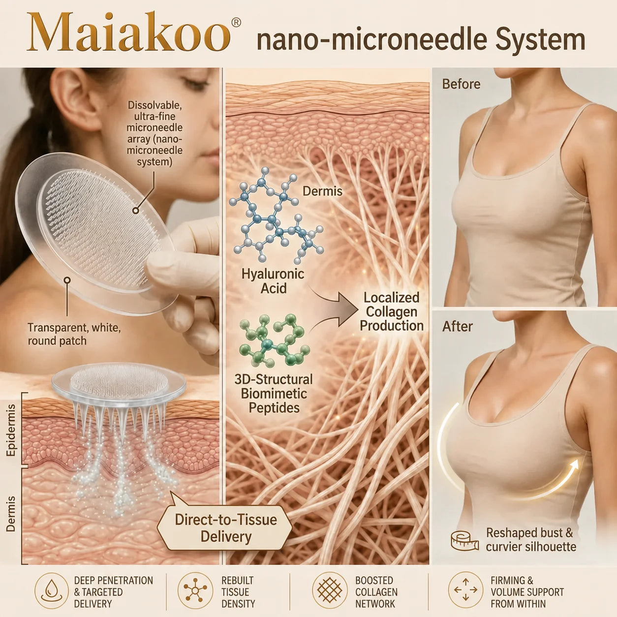 Maiakoo® Targeted Breast Enhancement Advanced Nano Microneedle Patch