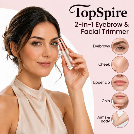 TopSpire 2 in 1 Facial & Eyebrow Hair Trimmer - Pain-Free Hair Removal In Seconds
