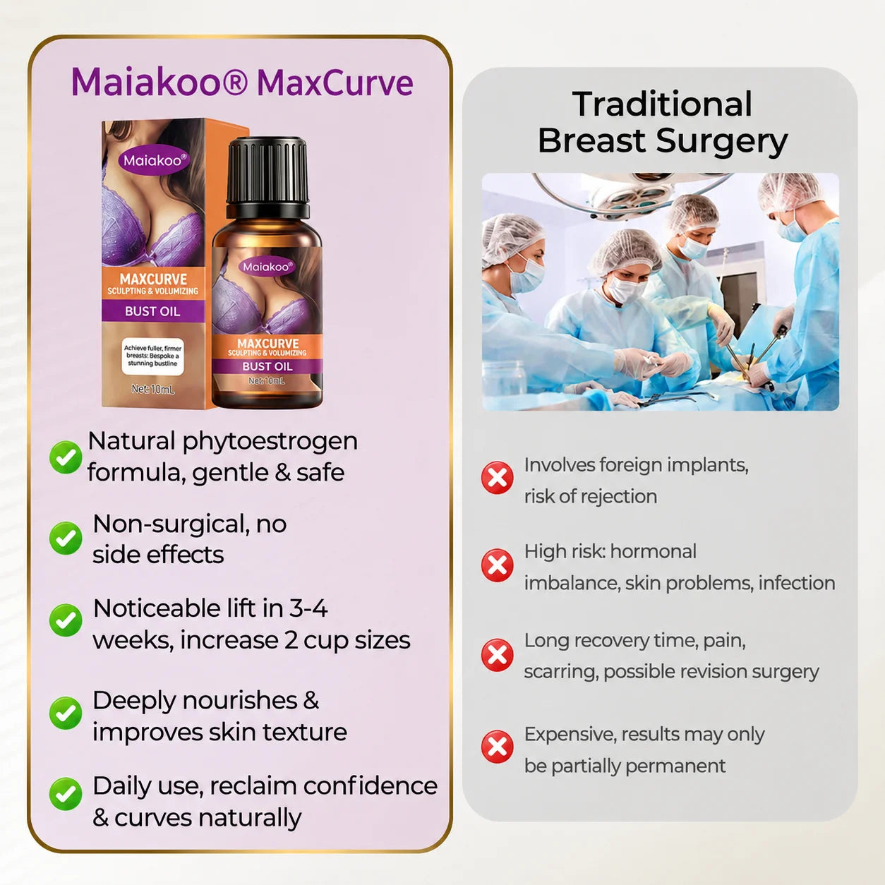 Maiakoo® MaxCurve Sculpting & Volumizing Bust Oil